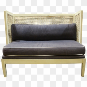 Sofa, Navy Settee Tuted Sette Furniture Boxshaped Wooden - Ottoman, HD Png Download - wooden sofa png