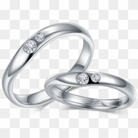 18k White Color Gold Diamond Couple Ring - Platinum Couple Rings Png, Transparent Png - couple rings png