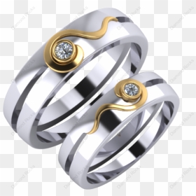 White Gold Engagement Ring For Couple, HD Png Download - couple rings png