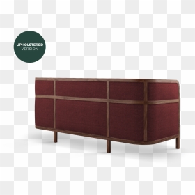 Crockford Sofa In Walnut Wood, Ratan And Red Linen - Couch, HD Png Download - wooden sofa png