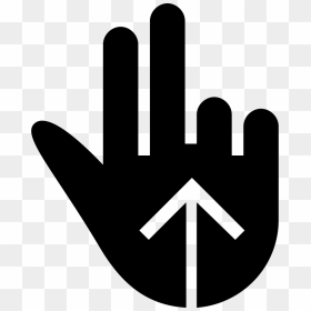 Swipe Up Two Fingers Gesture Black Hand Symbol - Sign, HD Png Download - victory sign png