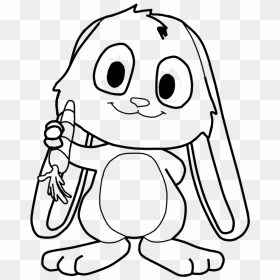 Bunny Snuggle Bunny Template 18 By Schnuffelkuschel - Bunny Clipart Black And White, HD Png Download - kawaii bunny png