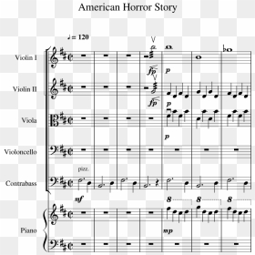 American Horror Story Sheet Music For Violin, Piano, - Sheet Music, HD Png Download - american horror story png