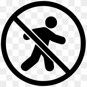 No Pedestrian Crossing - No Crossing Sign Black And White, HD Png Download - pedestrian png