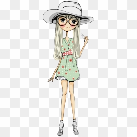 Dibujo Chica Vintage, HD Png Download - chicas png
