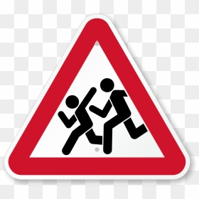 Triangle Shaped Traffic Sign, HD Png Download - pedestrian png
