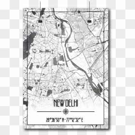 Delhi Map Wall Poster / Frame - Map, HD Png Download - poster frame png