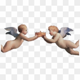 #angels #angeles #querubin #art #arte #painting #tumblr - Angels With Crown Png, Transparent Png - angeles png