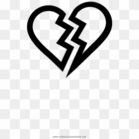 Corazón-roto Página Para Colorear - قلب مكسور رسم, HD Png Download - corazon roto png
