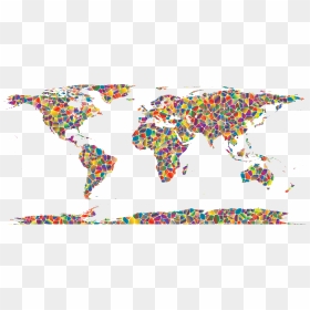 Polyprismatic Tiled World Map Clip Arts - Simple High Resolution World Map, HD Png Download - png on world map