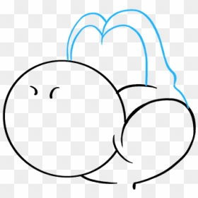 How To Draw Yoshi - Line Art, HD Png Download - yoshi egg png