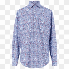 Floral-print Shirt With Contrasting Piping Ss19 Collection, - Blouse, HD Png Download - floral print png