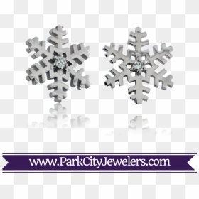 Single Diamond Snowflake Stud Earrings , Png Download - Cross, Transparent Png - stud png
