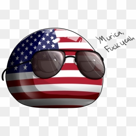 Murica Fuck Yeah Countryballs , Png Download - Usa Countryball Without Sunglasses, Transparent Png - murica png