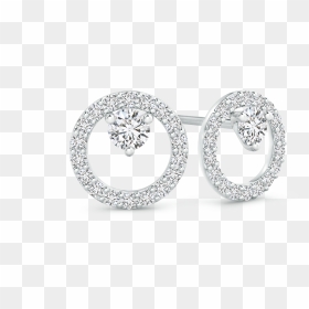 Floating Lab Grown Diamond Circle Stud Earrings - Diamond Circle Stud Earrings, HD Png Download - stud png