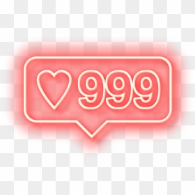 #heart #love #neon #instagram #like #bubble #blingbling - Instagram Like Neon Png, Transparent Png - instagram likes png