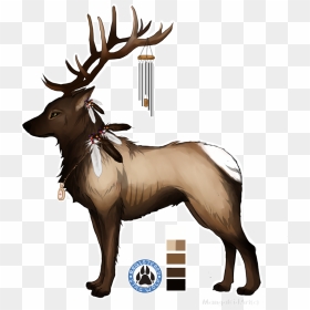 Stag Wolf For Rayven By Mangakidart-d7zsti4 - Wolf With Deer Antlers, HD Png Download - stag png