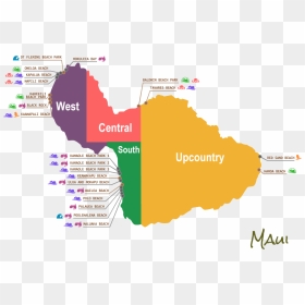 Best Surf Spots In Hawaii Map, HD Png Download - hawaii map png