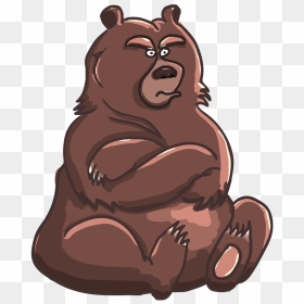 Grumpy Grizzly Bear Cartoon, HD Png Download - grizzly png