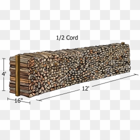 1 4 Cord Of Firewood , Png Download - 1 2 Cord Of Wood Dimensions, Transparent Png - firewood png