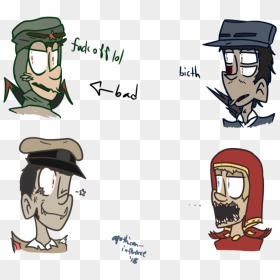 Some Low Effort Doodles In The New Style im Not Happy - Cartoon, HD Png Download - richtofen png