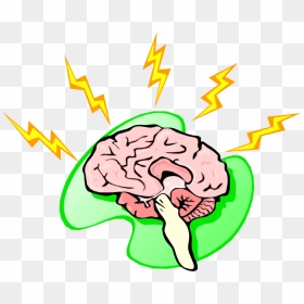 Nervous System Clip Art - Brain With Lightning Bolt, HD Png Download - nervous png