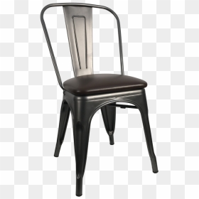 8517 Flori Metal Dining Chair Padded Seat - Rustic Dining Room Table Metal Chairs, HD Png Download - seat png