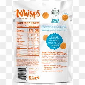 Whisps Tangy Ranch Cheese Crisps Nutritional Information - Circle, HD Png Download - ranch png