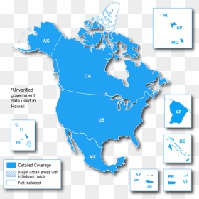 Garmin North America Maps Coverage 1 Middle East Map - Põhja Ameerika Kaart, HD Png Download - hawaii map png