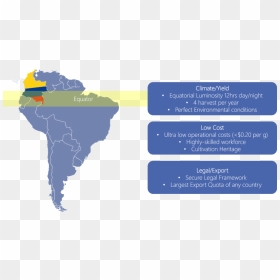 South America Map Silhouette, HD Png Download - colombia map png