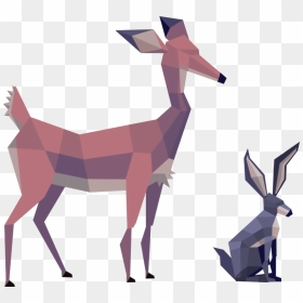 Jpg Black And White Stock D Low Poly Concept Deer And - Low Poly Art 2d, HD Png Download - 2d character png