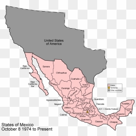 Transparent Present Png - Mapa De Mexico 1900, Png Download - mexico map png