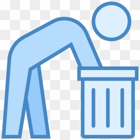 It"s A Figure Of A Man Leaning Over Into A Garbage - Recycling Symbol, HD Png Download - person leaning png