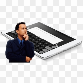 Apple Interviews Tom Hanks Via Twitter About His New - Computer Keyboard, HD Png Download - tom hanks png