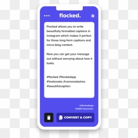 Flocked Write Better Captions For Instagram - Mobile Phone, HD Png Download - instagram text png