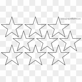 Plantilla Estrellas Cinco Puntas Five Pointed Starsl - Line Art, HD Png Download - estrellas doradas png
