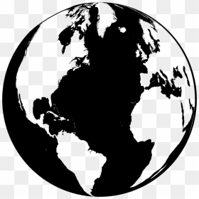 Negative Space Globe Black - Vector White Globe Png, Transparent Png - black globe png