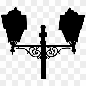 Lamp Post Silhouette Png, Transparent Png - light pole png