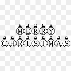 Merry Christmas Clipart Black - Christmas, HD Png Download - holly clipart png