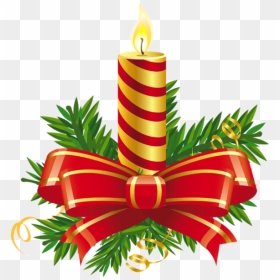Christmas Candle Clipart, HD Png Download - holly clipart png