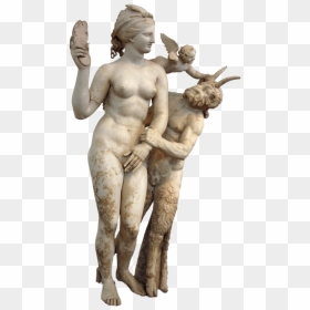 Statuette Of Aphrodite And Eros Chasing Pan - National Archaeological Museum, HD Png Download - aphrodite png