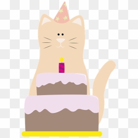 Birthday Cat Cake Png, Transparent Png - pastel de cumpleaños png