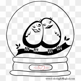 Transparent Snow Globe Png - Love Clipart Black And White, Png Download - black globe png