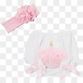 Pink Cupcake Ruffle Diaper Cover & Headband - Garden Roses, HD Png Download - pink cupcake png