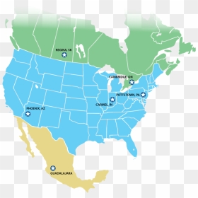 Canada Mexico Usa Distribution Map - Yellow Rumped Warbler Map, HD Png Download - mexico map png