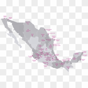Map Of Mexico With Mexico City Highlighted, HD Png Download - mexico map png
