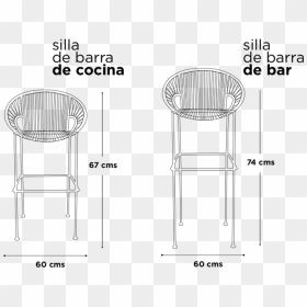 Sizes Bar Chairs Gut - Medidas De Silla De Barra, HD Png Download - silla png