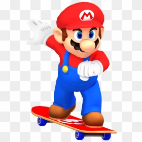 Skateboarding Clip Cartoon - Mario On A Skateboard, HD Png Download - skateboarding png
