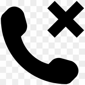 Phone Auricular With A Cross Sign - Missed Call Icon Free, HD Png Download - cross sign png