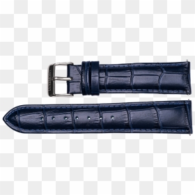 Midnight Blue Leather Crocodile Strap Silver Buckle - Watch Strap, HD Png Download - leather strap png